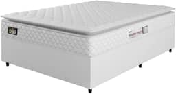 Cama Box Casal Queen Colchão Espuma D33 Pillow Top New Millenium 158x198x57cm Branco Hellen – Suporta Até 120 Kg Por Pessoa