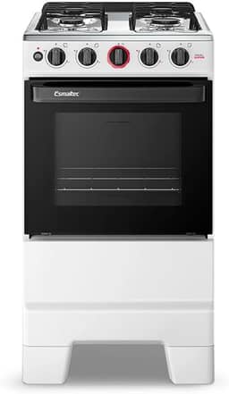 Fogão a Gás Mesa Inox Forno 50L Limpa Fácil e Acendimento Automático Esmaltec IDEAL Super F4IAB Cor Branco 4 bocas Bivolt