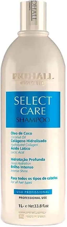Shampoo Pós Progressiva Prohall Select Care - Manutenção 1L - Prolonga Efeito Liso, Maciez e Brilho Intenso