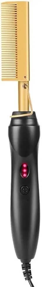 Pente Elétrico Alisador Cabelo Aquecimento Milti-fucional Chapinha (Dourado)