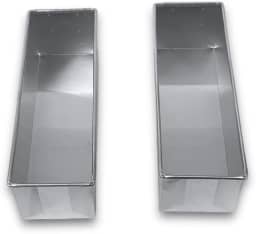 KIT 2 FORMAS RETANGULARES PARA PÃO BOLO 30X10X10 ALUMÍNIO