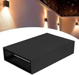 Arandela de parede 02 fachos para muro externo ou interno para lâmpadas pequenas soquete G9 - Linda, moderna (Preto)