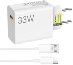 Kit Carregador Turbo 33W + Cabo USB-C Incluso (1m) - Fonte de Carregamento Ultra Rápido Compatível com iPhone 15 16 Pro Max, Samsung Galaxy S23 S24 S25, Xiaomi e Motorola - Bivolt Seguro