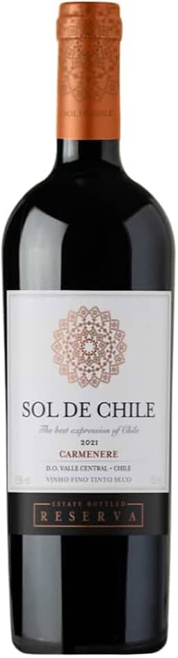 Vinho Fino Tinto Chileno Sol de Chile Reserva Carmenere 750ml