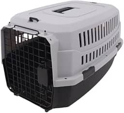 JAMBO PET | Caixa De Transporte Para Pets | Plástico E Metal | Grande | Cinza