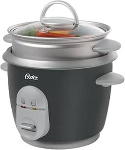 Panela de Arroz Oster Facile 127V Cinza 350W 0,6 Litros com Tampa de Vidro