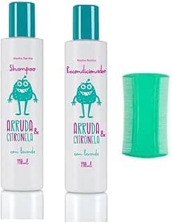 Kit Mata Piolho Arruda e Citronela Abelha Rainha com Shampoo 190ml, Recondicionador 190ml e Pente Fino