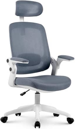 Cadeira de Escritório Ergonômica Cinza/Branca Elements Astra