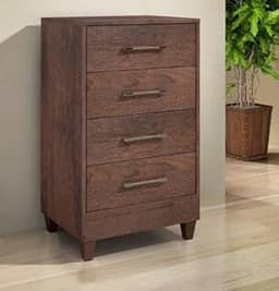 Comoda 4 Gavetas Quarto Escritorio Decoração Organizador (Café)
