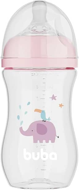 Buba, Mamadeira Easy Flow Elefante Rosa 270ml