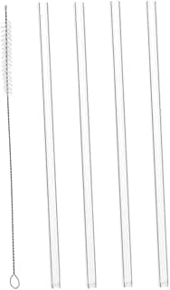LYOR - Conjunto 4 Canudos de Vidro Reutilizáveis com Escova para Limpeza 20cm