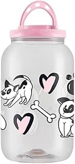 Pote Porta Ração Comedouro Cachorro Gato 3,6lt com Alça (Dog Rosa)