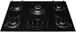 Cooktop 5 Bocas a Gás Dako Supreme com Queimador Tripla Chama e Mesa de Vidro Temperado Preto Bivolt