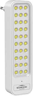 Blumenau Iluminação Luminária Emergência 30 LEDs com Plug 1W 100lm Branco Polipropileno