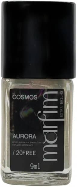 Extra Brilho Esmalte Cobertura Brilhante 9ml | Top Coat Gel, Longa Duração, Fixador 10 dias, 20FREE, Hipoalergênico - Coleção Cosmos Marfim (Aurora)