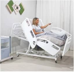Cama Hospitalar Elétrica Motorizada Com Colchão D33 9 Movimentos Com Elevação de Altura para Idosos 1037.AS