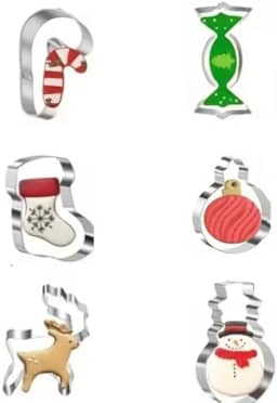 6 peças de bicos de confeitar bolo e biscoito de Natal e ferramentas de relevo, adequados para festas festivas e casamentos (cor 7)