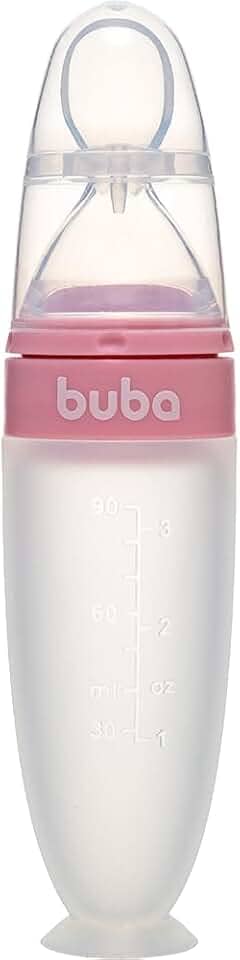 Buba, Colher Dosadora Em Silicone Com Ventosa Rosa