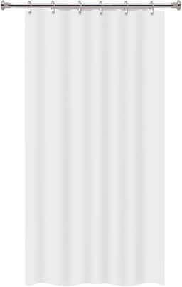 "Cortina Para Box Vinil Branca Impermeável Antimofo e Antiácaro, 1,38x1,98m, Com Ilhós, Material Resistente e Higienizável - Não acompanha Varão"