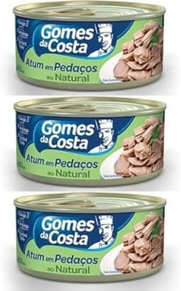 Kit + 3 Atum Em Pedaços Ao Natural Gomes Da Costa 170g(510g)