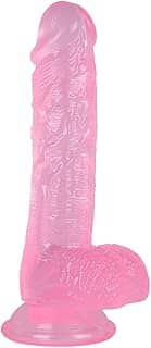 Dídlo realista de pele de 20 cm com ventosa para mulheres, brinquedo macio de PVC, Dîld, massagem relaxante feminina para homens e mulheres Pe12 penisde borracha Pseudopénis moles