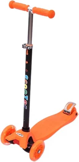 Patinete Infantil 4 Rodas c/Leds Scooter Infantil Dobrável e Resistente para Crianças até 60kg