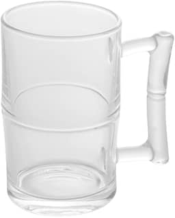 CANECA PARA CHOPP E CERVEJA DE VIDRO SODO-CÁLCICO BAMBU TRANSPARENTE