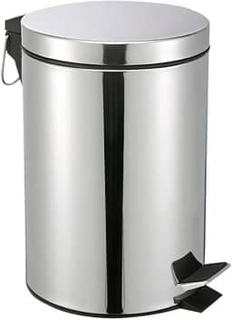 Lixeira de Aço Inox 5 Litros com Pedal Antiderrapante Balde Removível Alça para Transporte Ideal para Cozinha Banheiro Escritório Premium