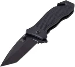 Invictus Canivete Phantom Black - Aço Inoxidável, 8 cm, Ponta Tanto, Tático, Luta