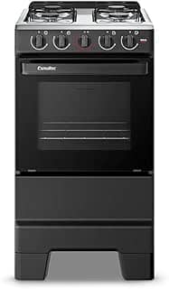 Fogão a Gás Mesa Inox e Forno 50L Limpa Fácil Esmaltec IDEAL POP F4ISP Cor Preto 4 bocas