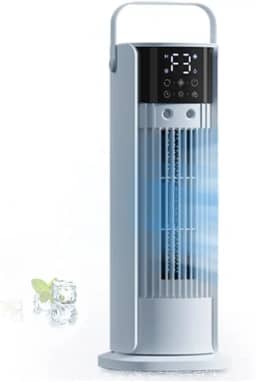 Ar Condicionado Portátil 4 em 1 Refrigerador de Ar Evaporativo, Ar Condicionado Móvel 3 Velocidades do Ventilador 10 Horas Temporizador e Sono para Escritório, Casa, Quarto