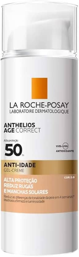 La Roche Posay, Anthelios Age Correct, Protetor Solar facial, Fps 50, Cor 2.0