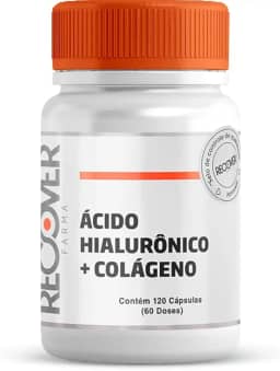 Ácido Hialurônico 100mg + Colágeno 500mg 120 Cápsulas - Recover Farma