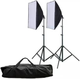 Kit Estúdio 2 Soft Box 50 X 70 Mais 2 Tripés 2m E Uma Bolsa