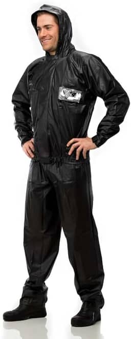 Capa de Chuva Pantaneiro 2701 PVC Com Capuz, Capa de Chuva Impermeável Unissex, Preta, Macacão com Capuz, Material Resistente à Água, para Uso Externo (G)