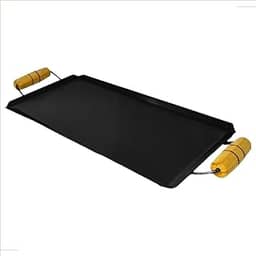 Chapa Grande 30x60 Cm Lanches Hambúrguer Fogão Churrasqueira C/Cabo Madeira Multiuso