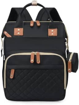 Mochila Maternidade Impermeável Grande Capacidade Bolsa Bebê Unissex com Porta Mamadeira Térmico, Conector USB, Abertura Ampla e Alças Confortáveis para Passeios ou Viagens