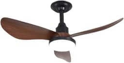 Ventilador de Teto Plafon Aires Preto com Pás de Madeira 25W LED Multicolor Dimerizável – Ultra Silencioso, 6 Velocidades, Controle Remoto para Salas, Quartos e Ambientes Internos