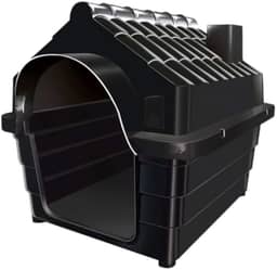 Casa de Cachorro grande e médio com proteção UV((N°5) 70X59X58,PRETO)