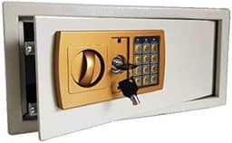 Cofre Eletrônico Digital em Aço Com Teclado e Chave Reserva (BRANCO, GRANDE 43X33X20 CM)