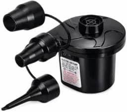 Bomba Elétrica Portátil para Infláveis 110V-220V e 12V DC, Infla e Desinfla Rápido Colchões, Piscinas, Bóias, Sofás Infláveis, Bicos Intercambiáveis, Compacta, Leve, Potente, Silenciosa