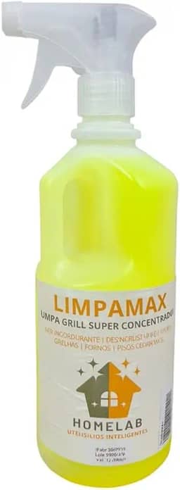 Limpamax Limpa Grill 1L | Desengordurante Concentrado para Gordura Pesada | Ideal para Churrasqueiras, Chapas, Grelhas e Fornos