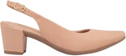 Sapato Scarpin Feminino Slingback Salto Grosso Aberto Atras Confortavel Via Angel 78.01