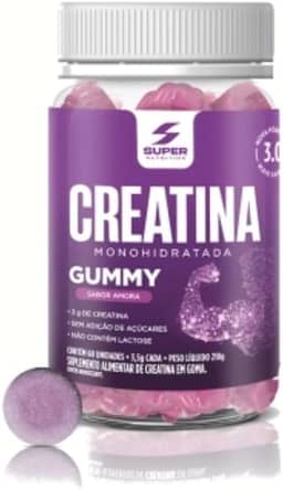 Super Gummy Creatina 60un sabor Amora SUPER NUTRITION