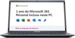 Notebook Positivo Motion Q4128C Intel Atom Quad-Core 4GB 128GB 14.1" Windows 10 Home - Cinza – Inclui Microsoft 365