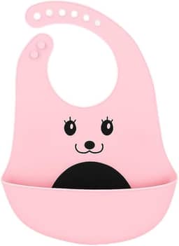 Babador Silicone Alimentação Bebê Introdução Alimentar Impermeável Fecho Ajustável Com Bolso Pega Migalhas Livre De Bpa