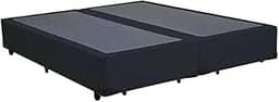 Cama Box Base King Size Bipartido Suede Preto Blindado 193x203