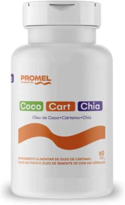 Óleo de Coco + Óleo de Cartamo + Óleo de Chia (Ômega 3, 6 e 9) 60 Caps de 1000mg Promel