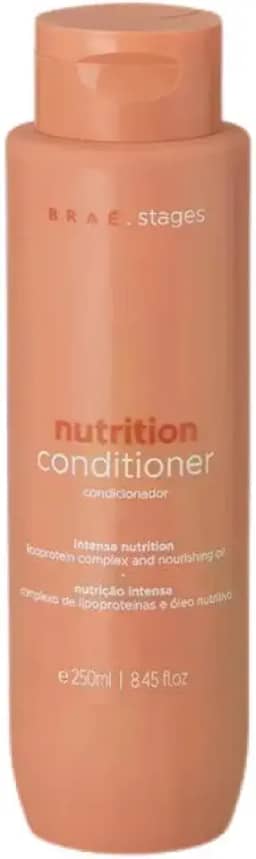 BRAÉ Stages Nutrição - Condicionador Profissional para Cabelo - Hidratação Intensa, Maciez e Brilho Salon-Quality - 250ml