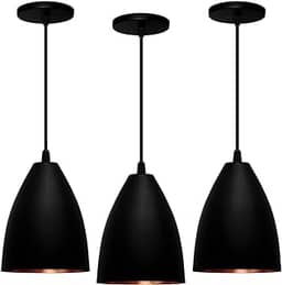 Kit 3 Pendentes Vegas (preto Textura/Bronze)